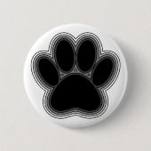 Dog Paw met contouren Ronde Button 5,7 Cm (Voorkant)