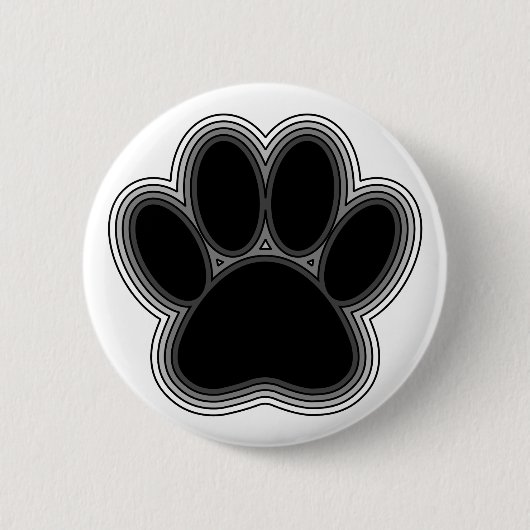 Dog Paw met contouren Ronde Button 5,7 Cm (Voorkant)