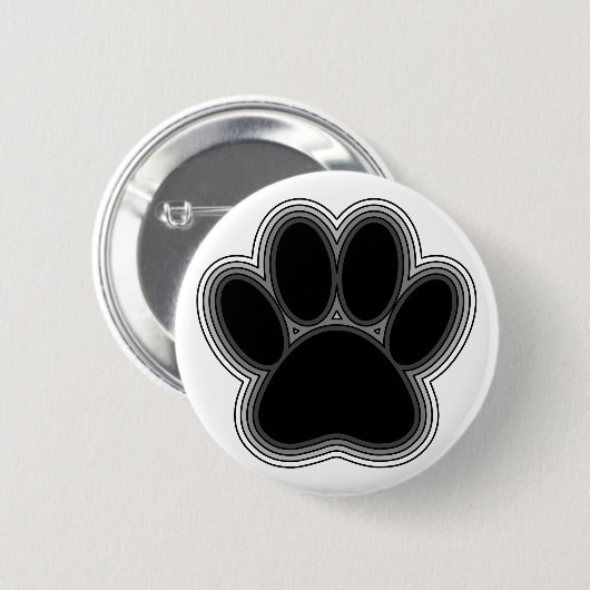 Dog Paw met contouren Ronde Button 5,7 Cm (Voorkant /achterkant)
