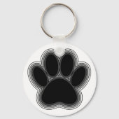 Dog Paw met contouren Sleutelhanger (Voorkant)