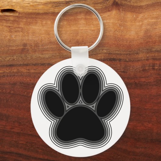 Dog Paw met contouren Sleutelhanger (Voorkant)