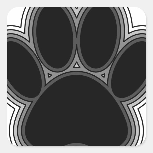 Dog Paw met contouren Vierkante Sticker (Voorkant)