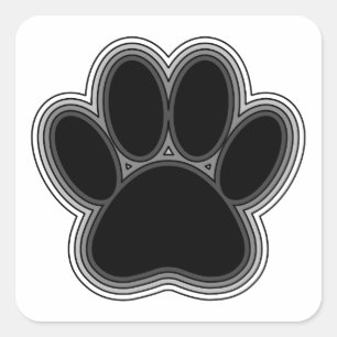 Dog Paw met contouren Vierkante Sticker