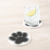 Dog Paw met contouren Zandsteen Onderzetter (Zijkant)