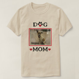 Dog Paw met Red Heart Aangepaste Foto Dog Mam T-shirt