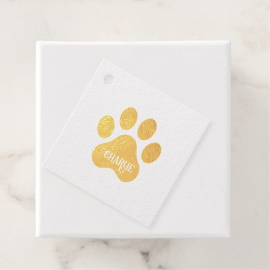 Dog Paw Name Silhouette Design Bedankjes Labels (Met doos)