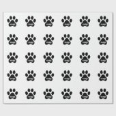 Dog Paw Name Silhouette Design Cadeaupapier (Vlak)
