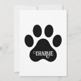 Dog Paw Name Silhouette Design Feestdagenkaart