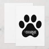 Dog Paw Name Silhouette Design Feestdagenkaart (Voorkant / Achterkant)