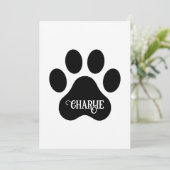 Dog Paw Name Silhouette Design Feestdagenkaart (Staand voorkant)