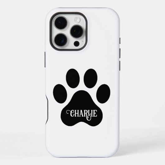 Dog Paw Name Silhouette Design iPhone Hoesje (Achterkant)