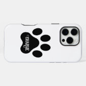 Dog Paw Name Silhouette Design iPhone Hoesje (Achterkant horizontaal)