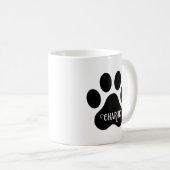 Dog Paw Name Silhouette Design Koffiemok (Voorkant rechts)
