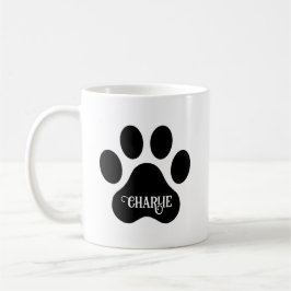 Dog Paw Name Silhouette Design Koffiemok
