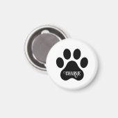 Dog Paw Name Silhouette Design Magneet (Voorkant / Achterkant)