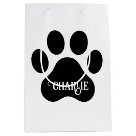 Dog Paw Name Silhouette Design Medium Cadeauzakje