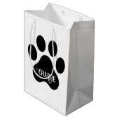 Dog Paw Name Silhouette Design Medium Cadeauzakje (Achterkant Gekanteld)