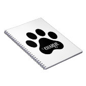 Dog Paw Name Silhouette Design Notitieboek (Rechterzijde)