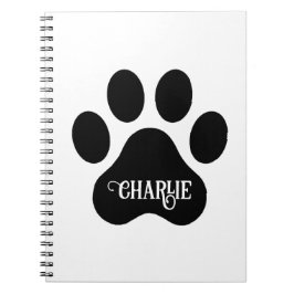 Dog Paw Name Silhouette Design Notitieboek