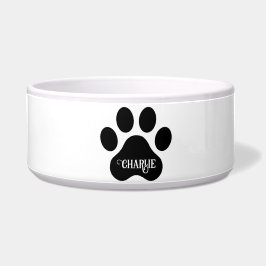 Dog Paw Name Silhouette Design Voerbakje
