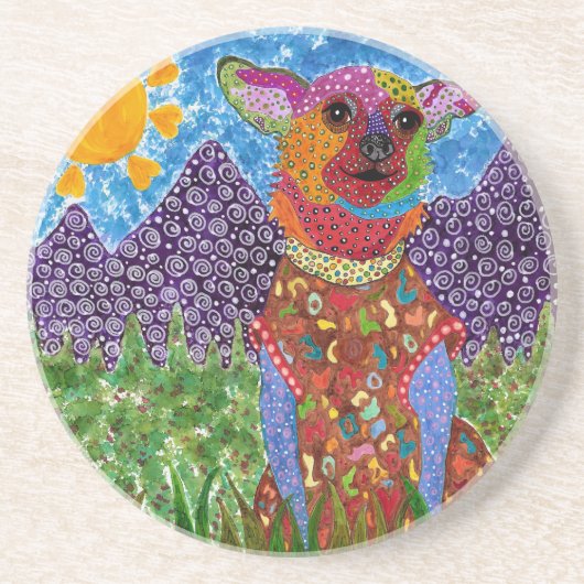 Dog Paw Onderzetter in het blauw (Voorkant)