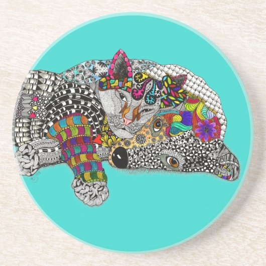 Dog Paw Onderzetter in het blauw (Voorkant)