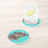 Dog Paw Onderzetter in het blauw (Zijkant)