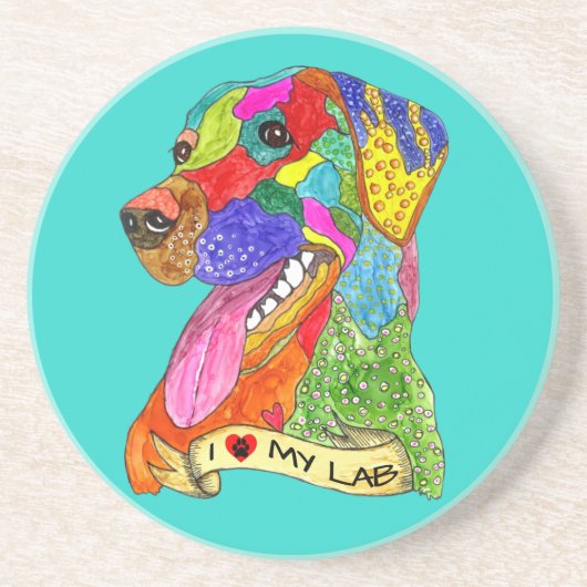 Dog Paw Onderzetter in het blauw (Voorkant)