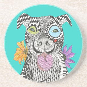 Dog Paw Onderzetter in het blauw