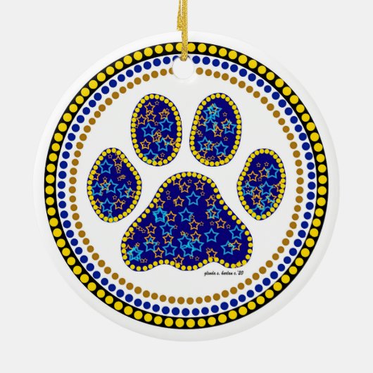 Dog Paw-ontwerp Keramisch Ornament (Achterkant)