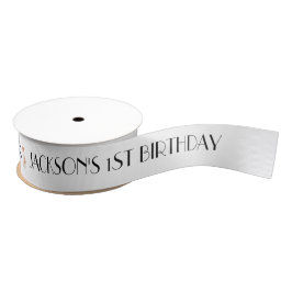 Dog Paw-Party Verjaardag Wit Grosgrain Lint