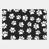 Dog Paw-patroon op Roos Gold Black en White Inpakpapier Vel (Voorkant 3)