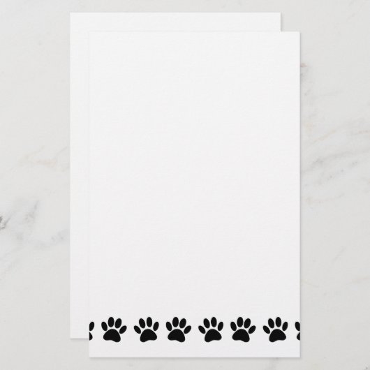 Dog Paw Pattern Briefpapier (Voorkant / Achterkant)