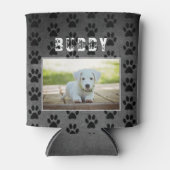 Dog Paw Pattern Chalkboard Dog Photo Blikjeskoeler (Voorkant)