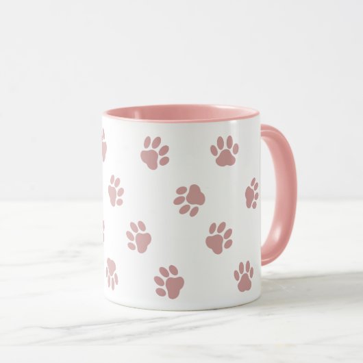 Dog Paw Pattern Coffee Mok - Schattigee hond moede (Voorkant rechts)