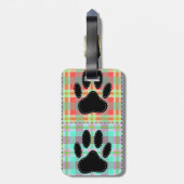 Dog Paw Pattern Quilt Bagagelabel (Achterkant verticaal)