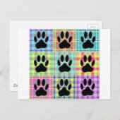 Dog Paw Pattern Quilt Briefkaart (Voorkant / Achterkant)
