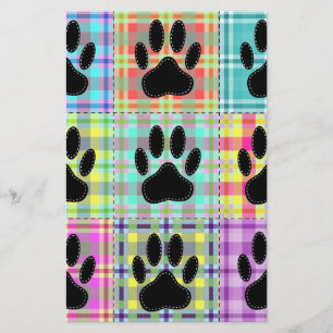 Dog Paw Pattern Quilt Briefpapier