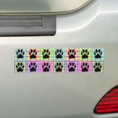Dog Paw Pattern Quilt Bumpersticker (Op auto)
