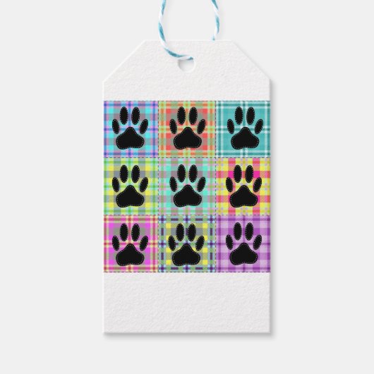 Dog Paw Pattern Quilt Cadeaulabel (Voorkant)