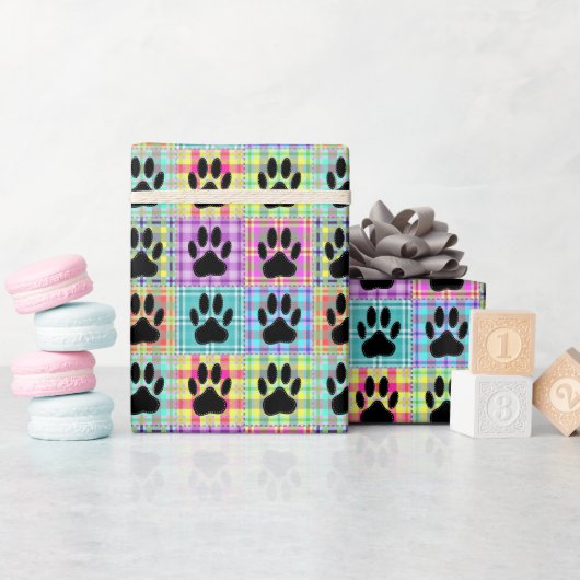 Dog Paw Pattern Quilt Cadeaupapier (Baby Shower)