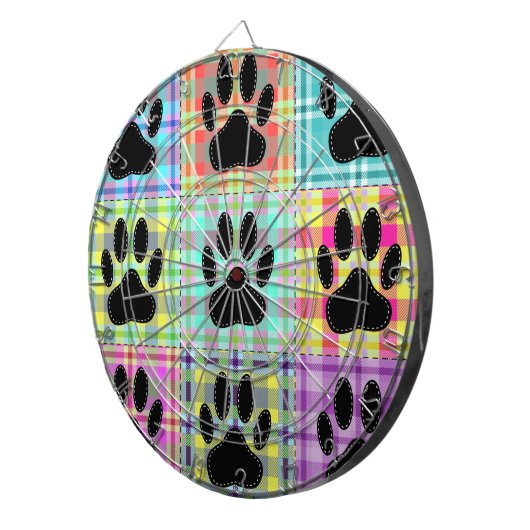 Dog Paw Pattern Quilt Dartbord (Voorkant Rechts)