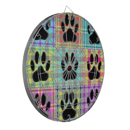 Dog Paw Pattern Quilt Dartbord (Voorkant Links)