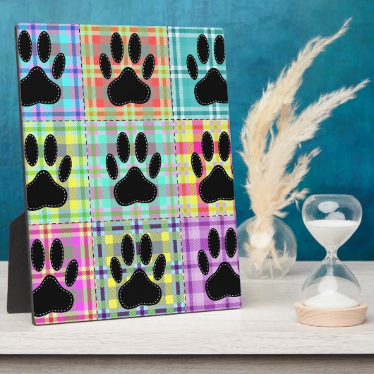 Dog Paw Pattern Quilt Fotoplaat (Zijkant)