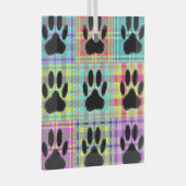 Dog Paw Pattern Quilt Glass Ornament (Voorkant Rechts)