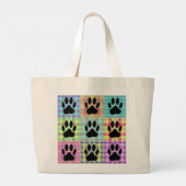 Dog Paw Pattern Quilt Grote Tote Bag (Achterkant)