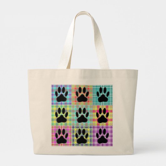 Dog Paw Pattern Quilt Grote Tote Bag (Achterkant)
