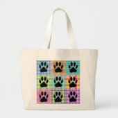 Dog Paw Pattern Quilt Grote Tote Bag (Voorkant)
