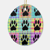Dog Paw Pattern Quilt Keramisch Ornament (Links)