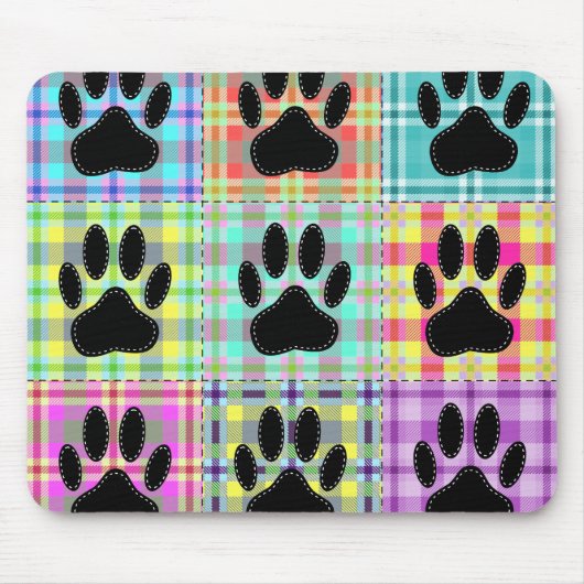 Dog Paw Pattern Quilt Muismat (Voorkant)